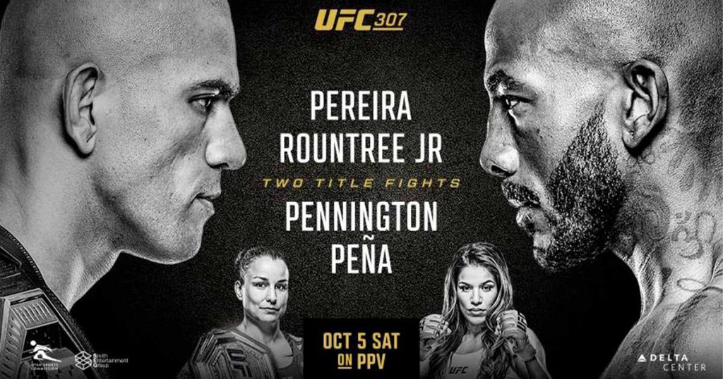 UFC 307 – Pereira vs. Rountree : la carte, les horaires et comment regarder