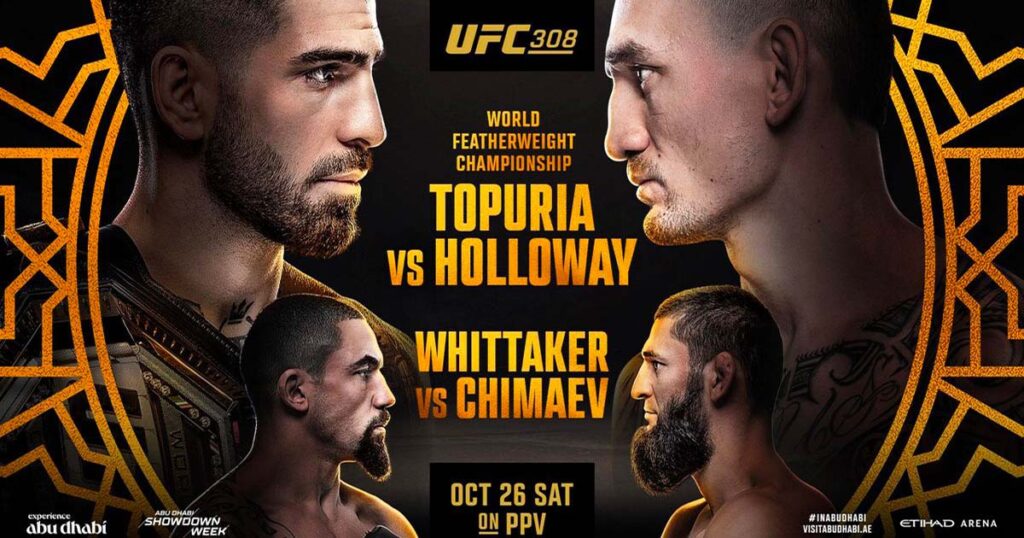 UFC 308 – Topuria vs. Holloway : la carte, les horaires et comment regarder