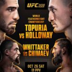 UFC 308 – Topuria vs. Holloway : la carte, les horaires et comment regarder