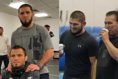 Khabib-Nurmagomedov-javier-Mendez-Islam-Makhachev-Umar-Nurmagomedov